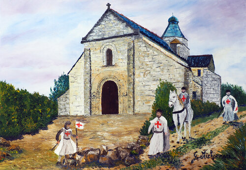 Chemin du retour -Huile au couteau by Gyslaine Pachet Micheneau, Painting for Sale on Select