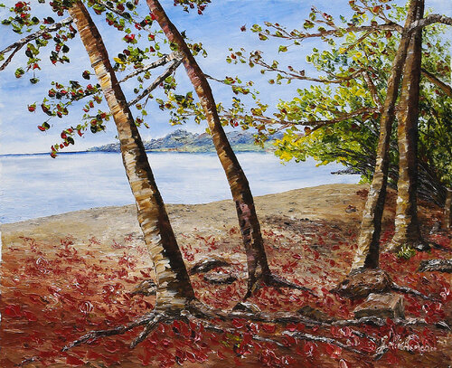 Plage de l'Anse Turin- Martinique by Gyslaine Pachet Micheneau, Painting for Sale on Select