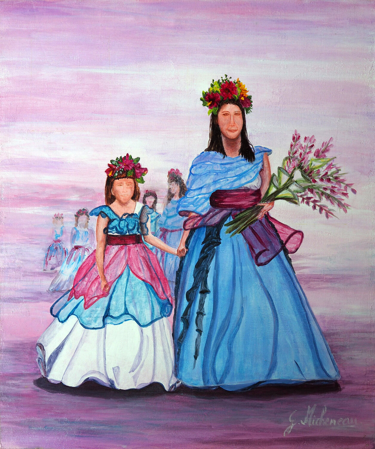 Cortège Gyslaine Pachet Micheneau Original painting for sale
