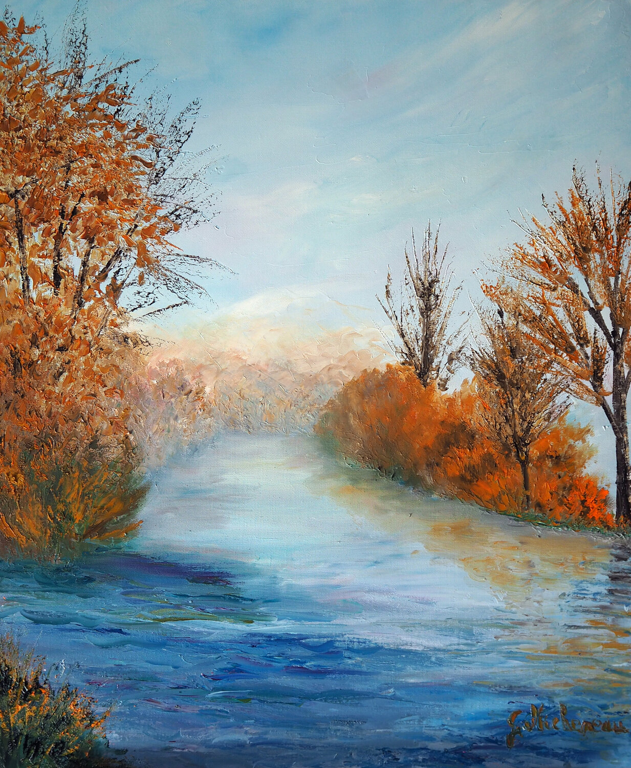 Brume hivernale Gyslaine Pachet Micheneau Original painting for sale