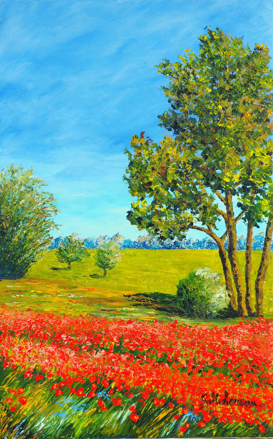 Retour d'été - Peinture au couteau Gyslaine Pachet Micheneau Original painting for sale