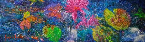 THE SMALL POND OF WATER LILIES by Andrés Rueda, Painting for Sale on Select