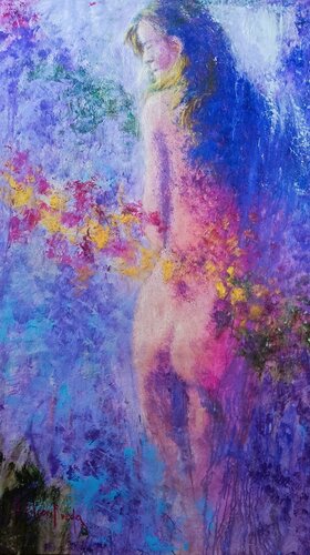EROS AND THE LIGHT by Andrés Rueda, Painting for Sale on Select