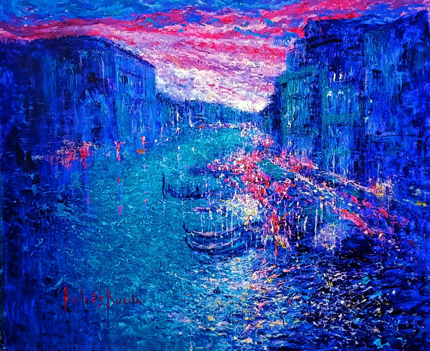 LIQUID DREAMS ON THE GRAN CANAL. VENECIA Andrés Rueda Original painting for sale