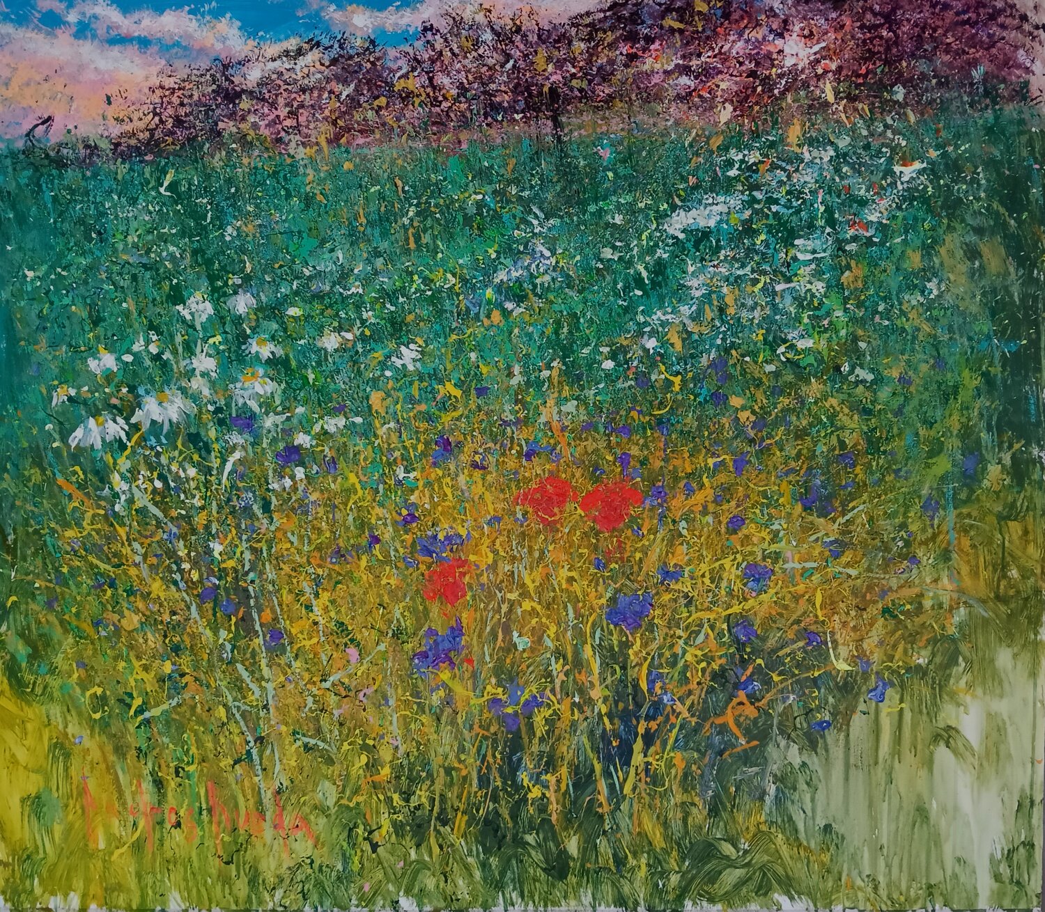 SUMMER SUNSET Andrés Rueda Original painting for sale