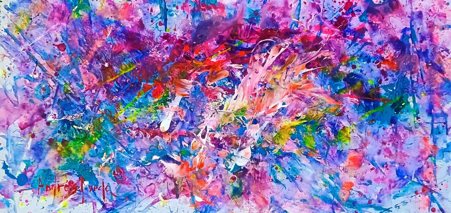 COLOR IN TRANSIT Andrés Rueda Original painting for sale