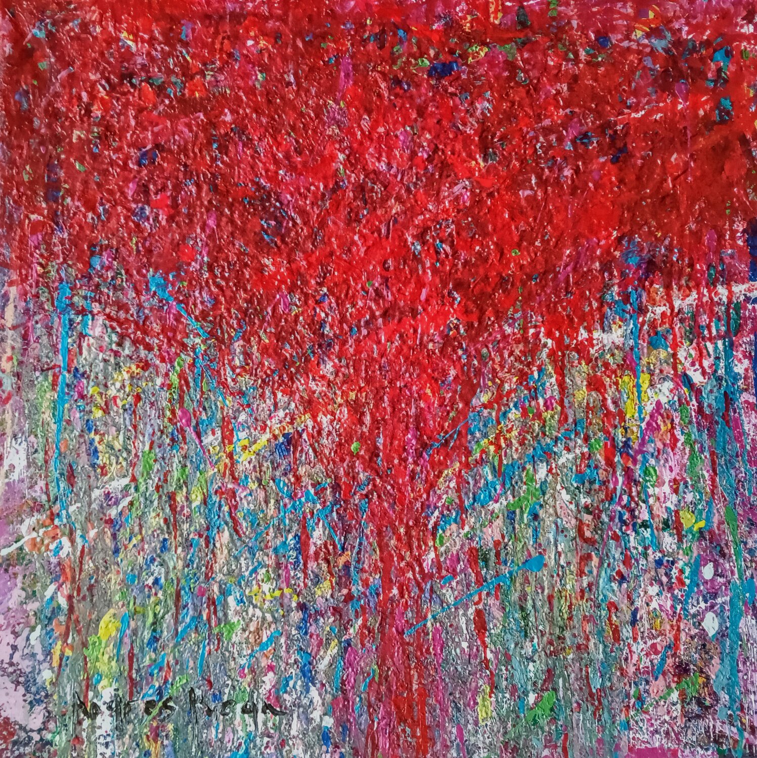 RED SURGE Andrés Rueda Original painting for sale