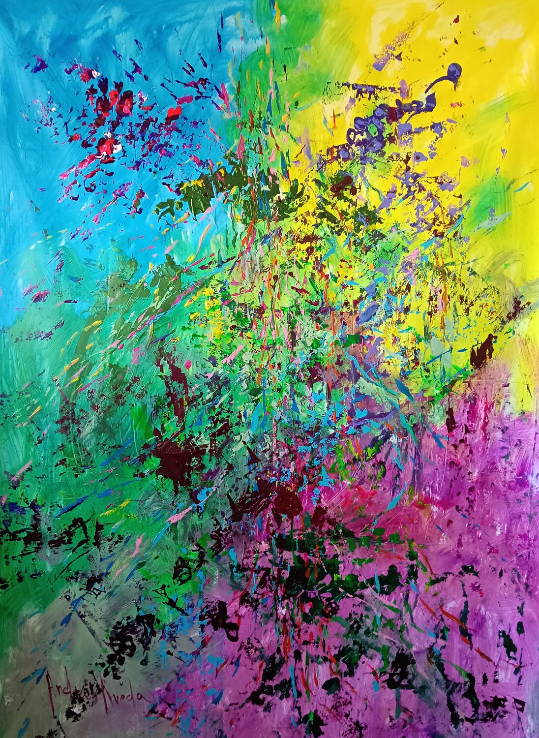 CHROMATIC UPRISING Andrés Rueda Original painting for sale