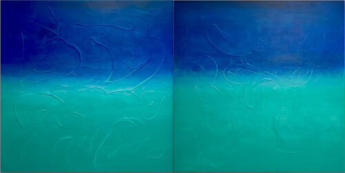 MONOCROMATICO BLU - DITTICO by LETTERIA - LILLYLILLA' RUSSO, Painting for Sale on Select
