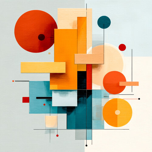 Bauhaus geometry abstract by Andrea Pallang, Painting for Sale on Select