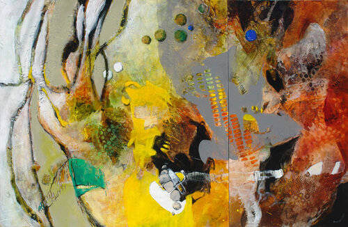 Luciérnagas V y VI "DÍPTICO" by Alejandro Martínez-Peña, Painting for Sale on Select
