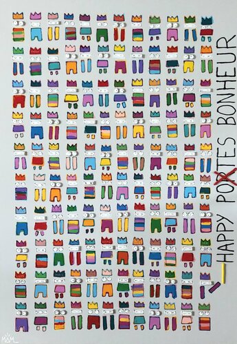 HAPPY POTES BONHEUR by Mam, Painting for Sale on Select