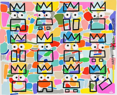 HAPPY POTES BONHEUR by Mam, Painting for Sale on Select
