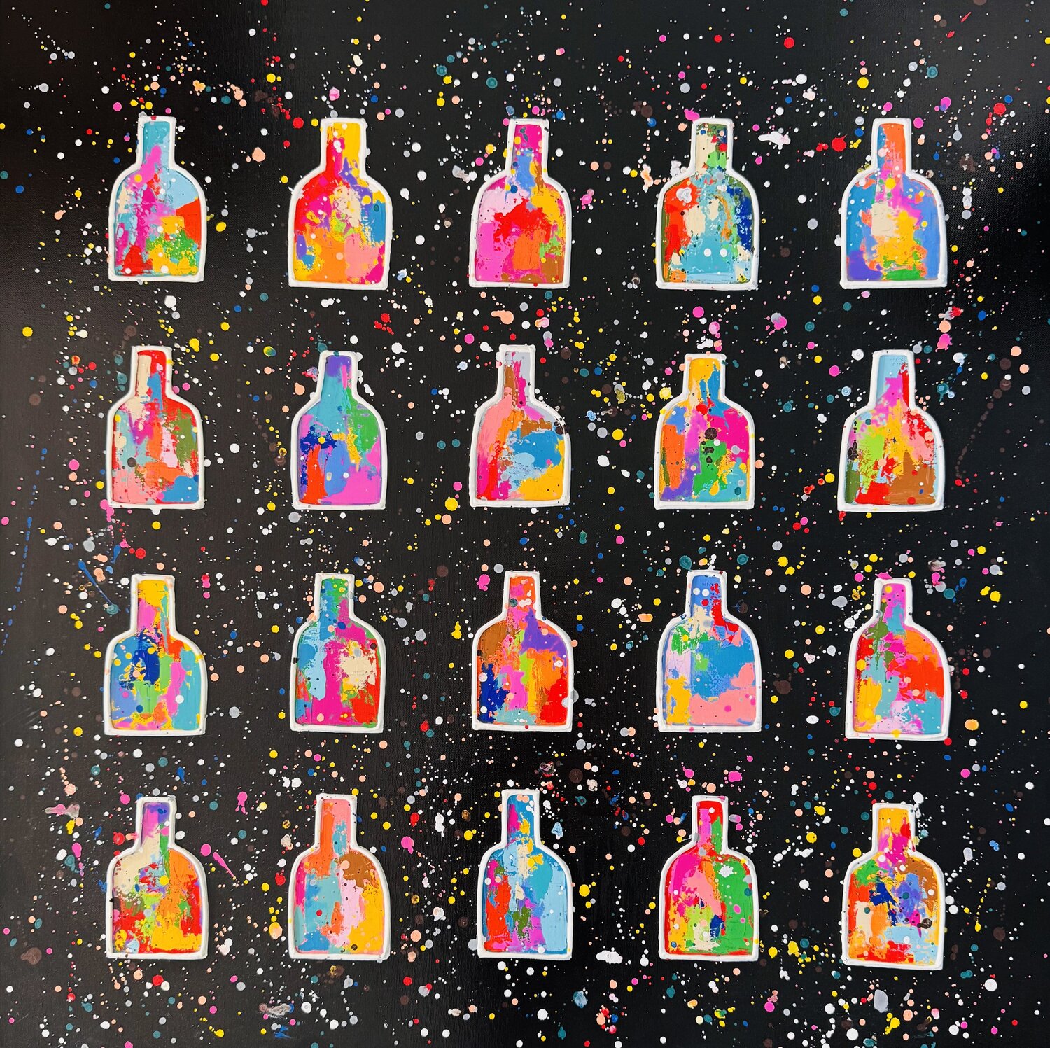 BLACK BOTTLES Mam Original painting for sale