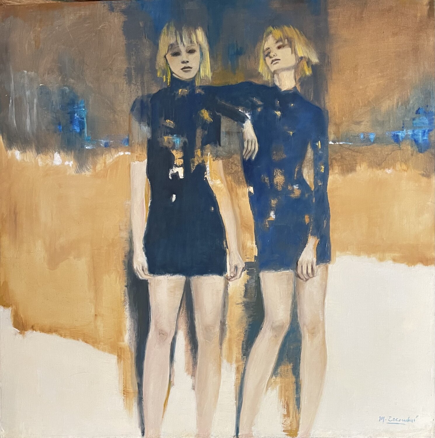 Hermanas martha escondeur Original painting for sale