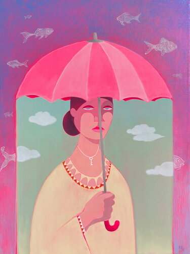 Siempre quise un paraguas transparente by Felix zilinskas, Painting for Sale on Select