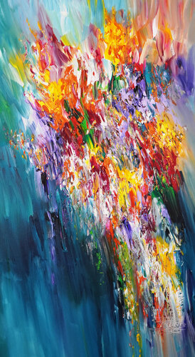 Blue Awesome Moment L 1 by Peter Nottrott, Painting for Sale on Select