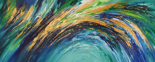 Slim: Green Gold 1 by Peter Nottrott, Painting for Sale on Select