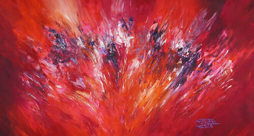 Magenta Elegance L 1 by Peter Nottrott, Painting for Sale on Select