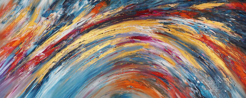 Slim: Blue Magenta Gold 5 by Peter Nottrott, Painting for Sale on Select
