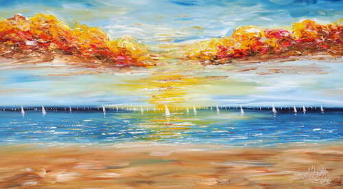 Seaside Sailing Holidays L 2 by Peter Nottrott, Painting for Sale on Select