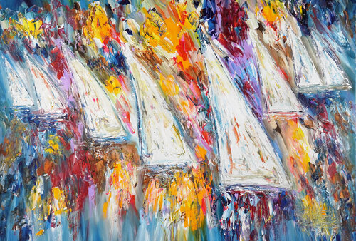 Stormy Sailing Regatta XL 9 by Peter Nottrott, Painting for Sale on Select