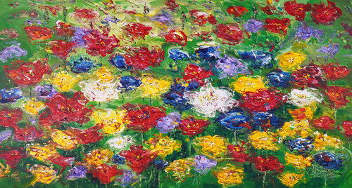 Beautiful Flower Field L 1 by Peter Nottrott, Painting for Sale on Select