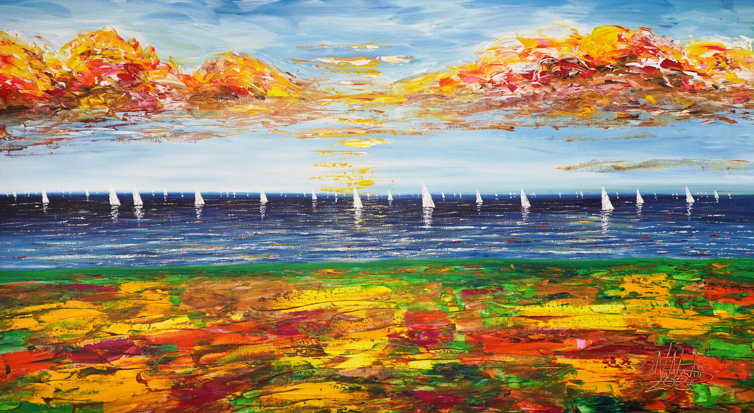 Seaside Sailing Holidays L 1 Peter Nottrott Original painting for sale