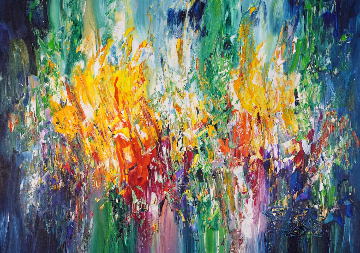 Blue Summer Symphony S 1 Peter Nottrott Original painting for sale