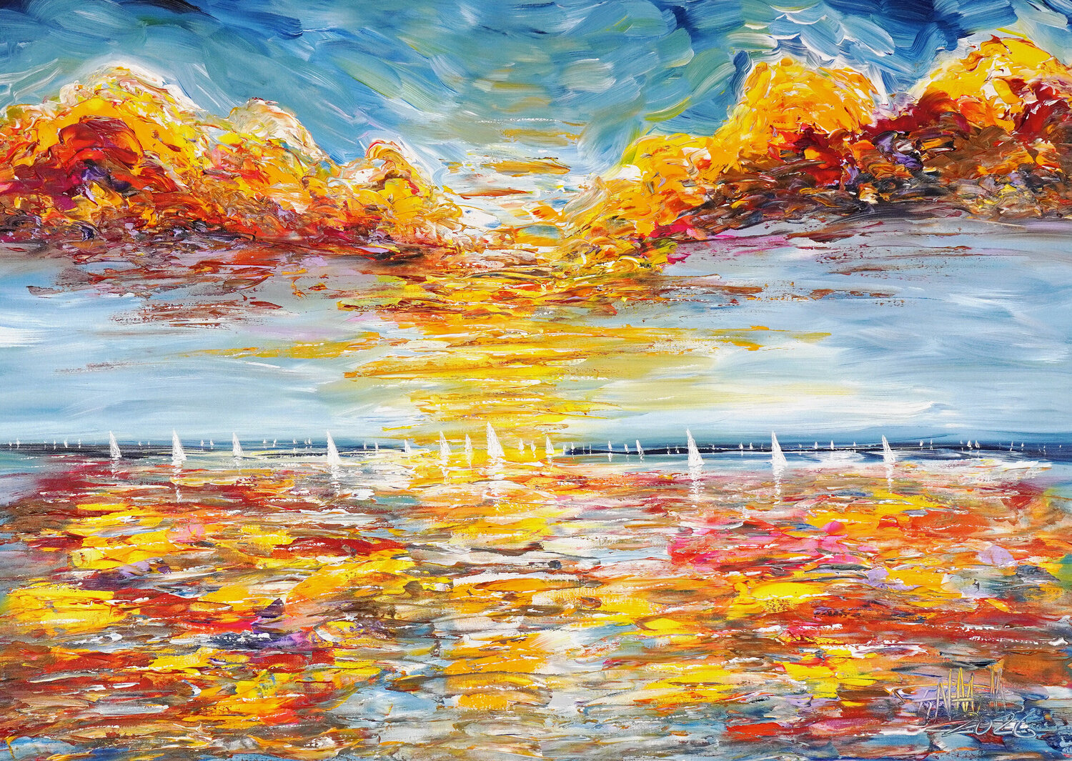 Seascape Sailing Impressions M 5 Peter Nottrott Original painting for sale