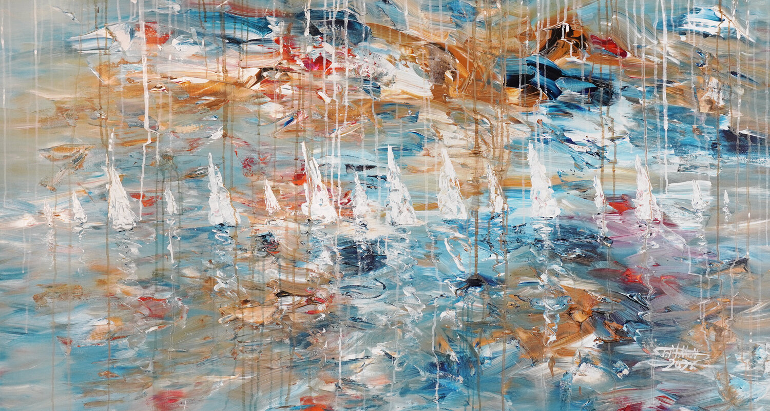 Sailing Far Away L 1 Peter Nottrott Original painting for sale