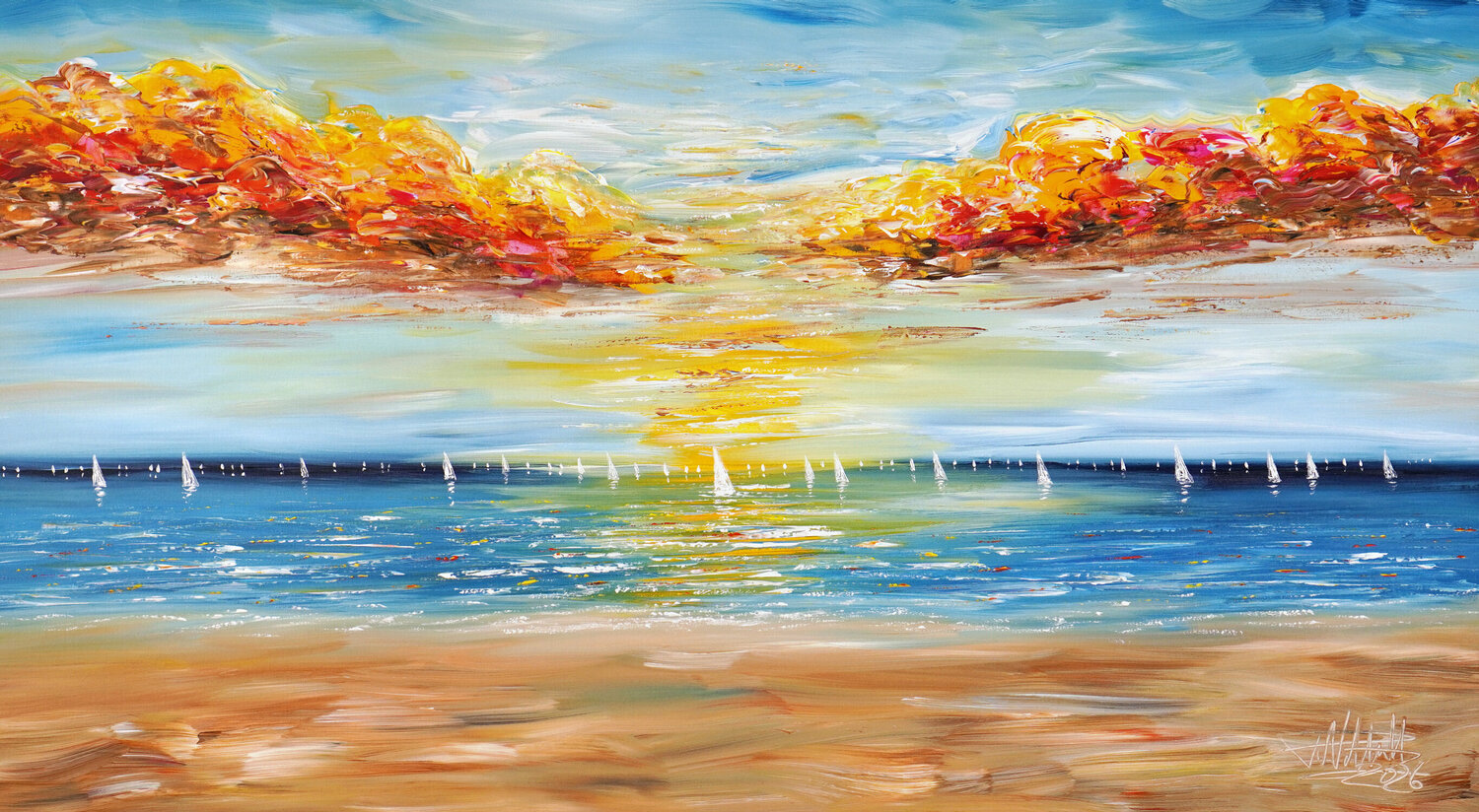 Seaside Sailing Holidays L 2 Peter Nottrott Original painting for sale