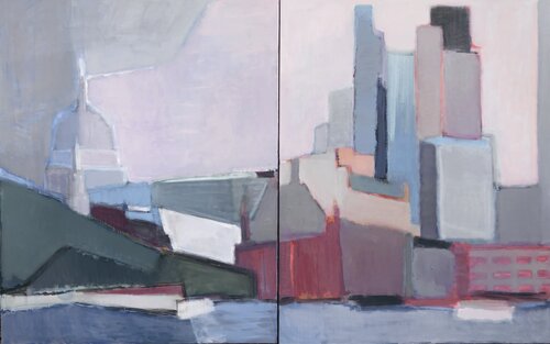 'Embankment. St. Paul’s Cathedral ‘diptych by Olga Konoshchuk, Painting for Sale on Select