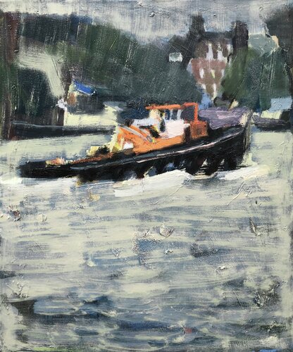 ‘Thames Towage'’ by Olga Konoshchuk, Painting for Sale on Select