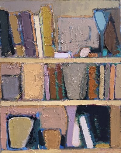 'Bookshelf III. Day' by Olga Konoshchuk, Painting for Sale on Select