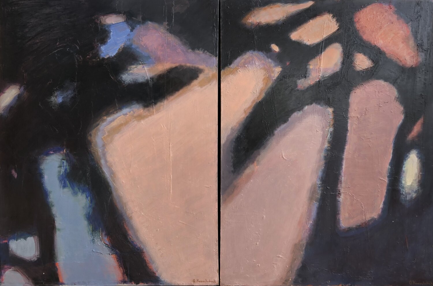 'Silhouette. Through the trees I,II' Olga Konoshchuk Original painting for sale