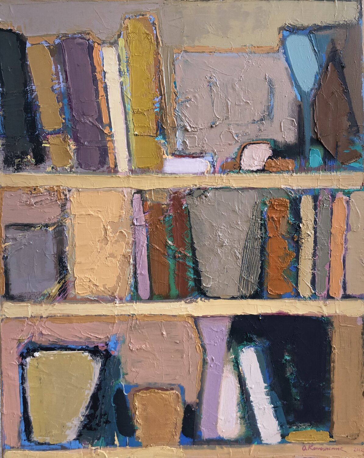 'Bookshelf III. Day' Olga Konoshchuk Original painting for sale