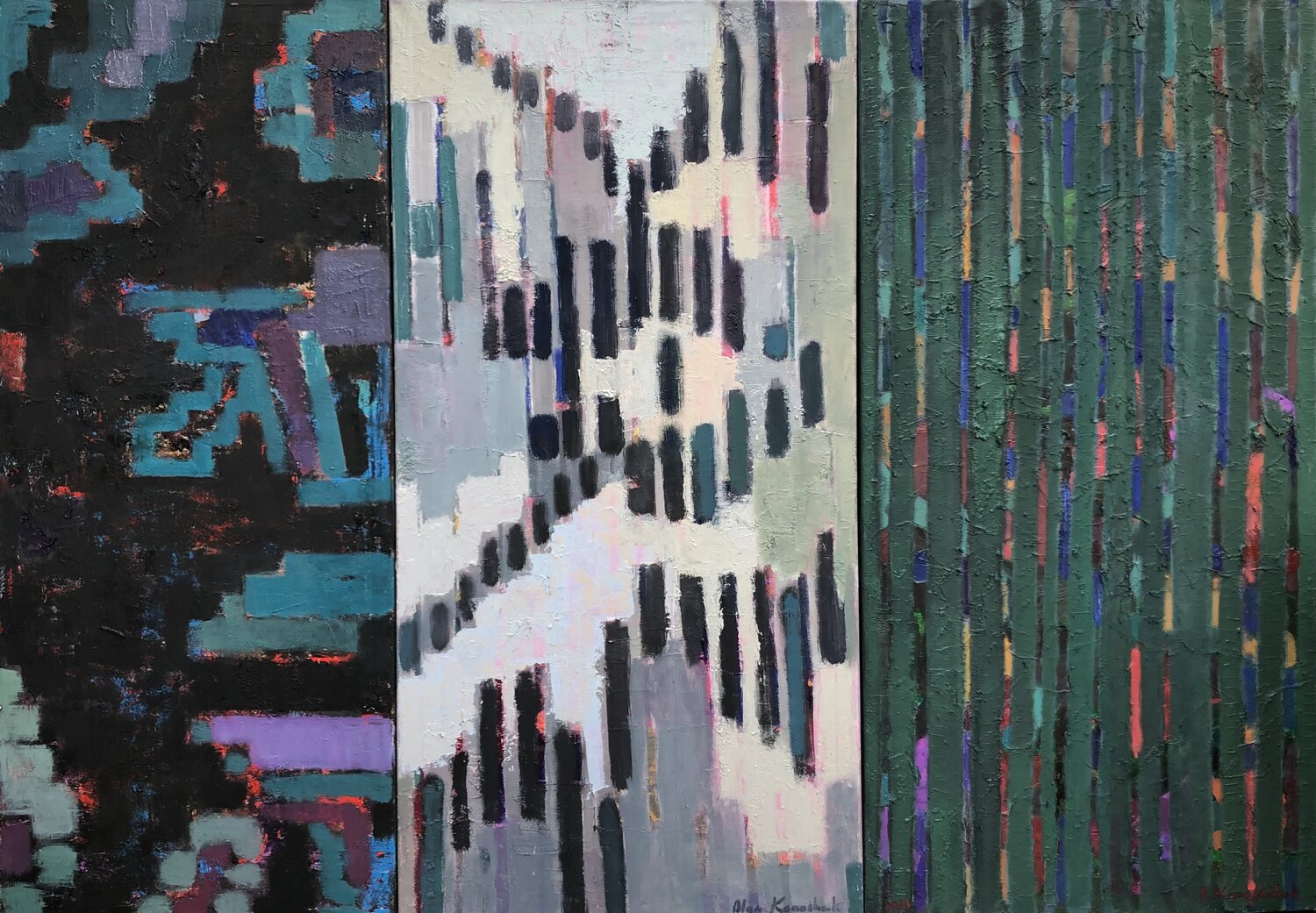 ‘Heredity and variability IX,X,XI'  Triptych Olga Konoshchuk Original painting for sale