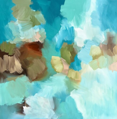Turquoise Dreams by Theo Papathomas, Painting for Sale on Select