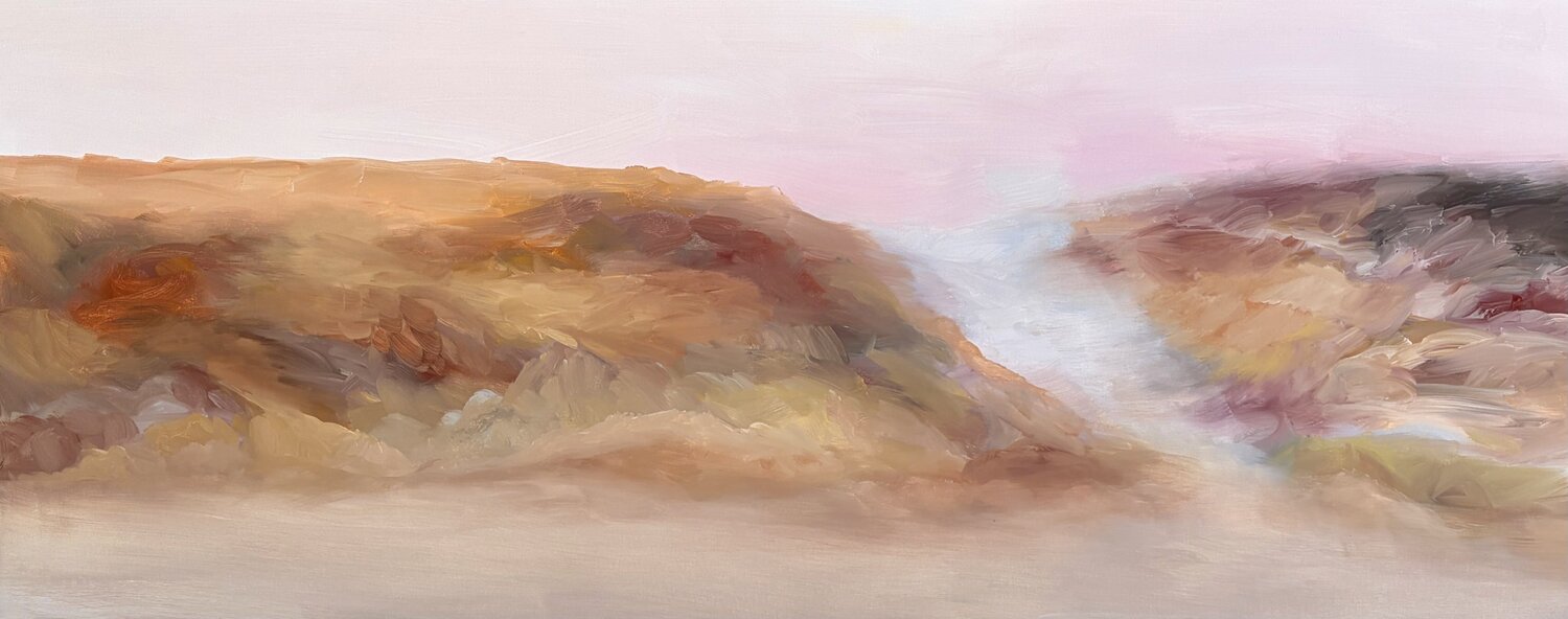 Golden Light Across the Valley Theo Papathomas Originalgemälde zu verkaufen