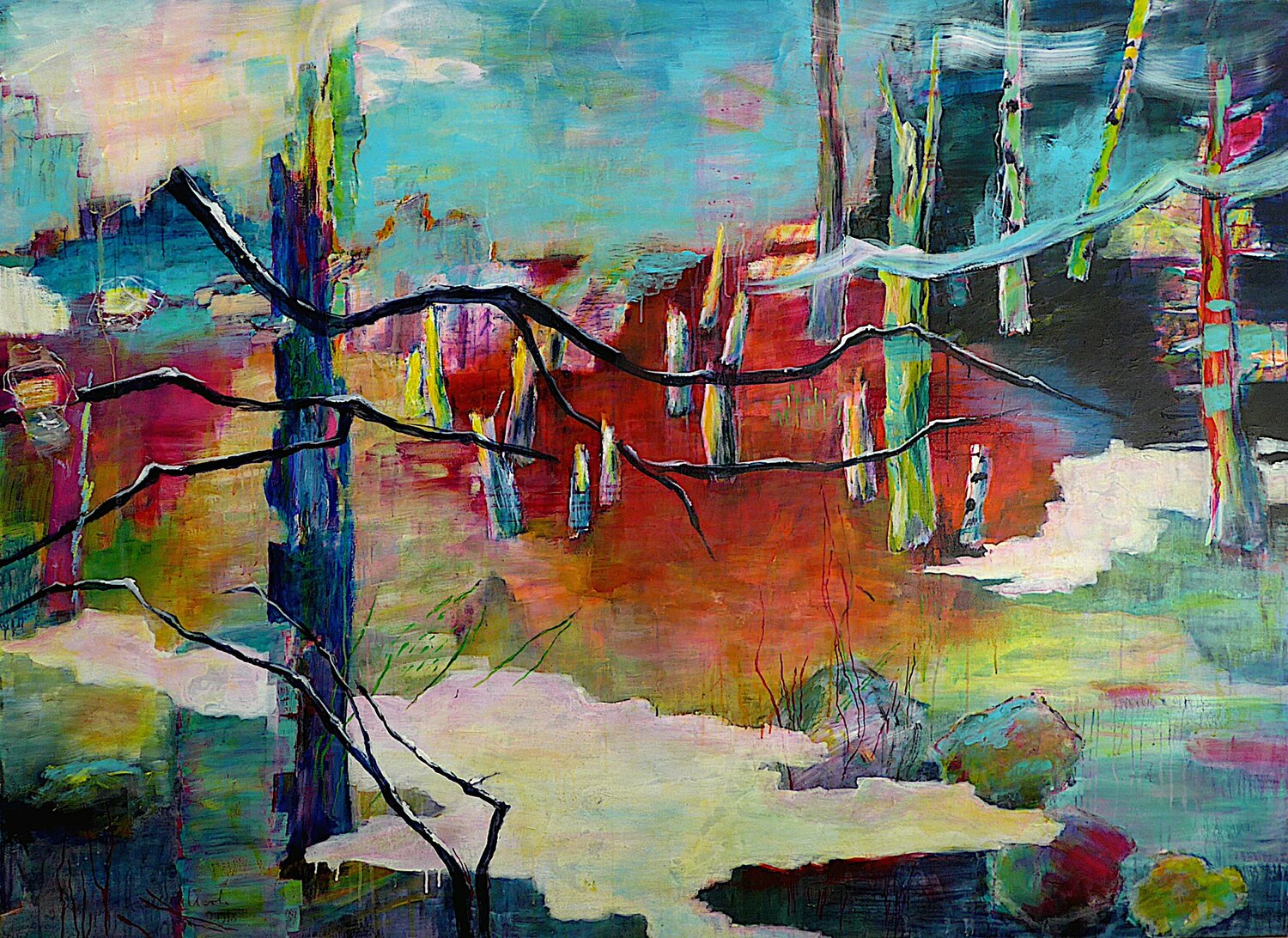 solenzara blue Hanne Karch Original painting for sale