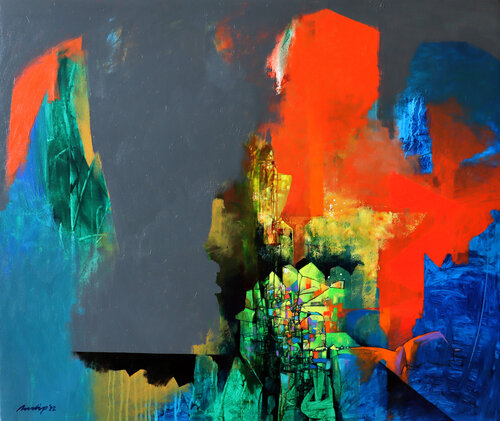 Symphony of Colors-2 by Pradip Sengupta, Painting for Sale on Select