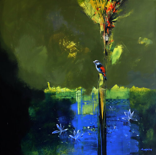 Last light of the day by Pradip Sengupta, Painting for Sale on Select