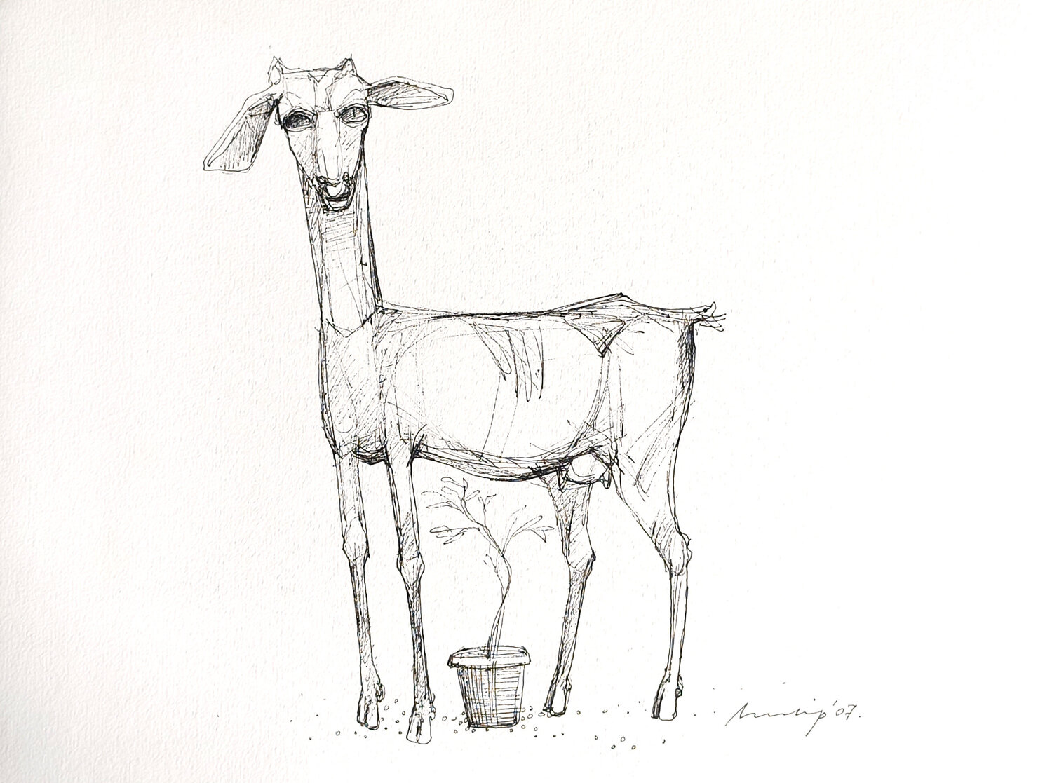 Expecting mother Pradip Sengupta Drawing for sale