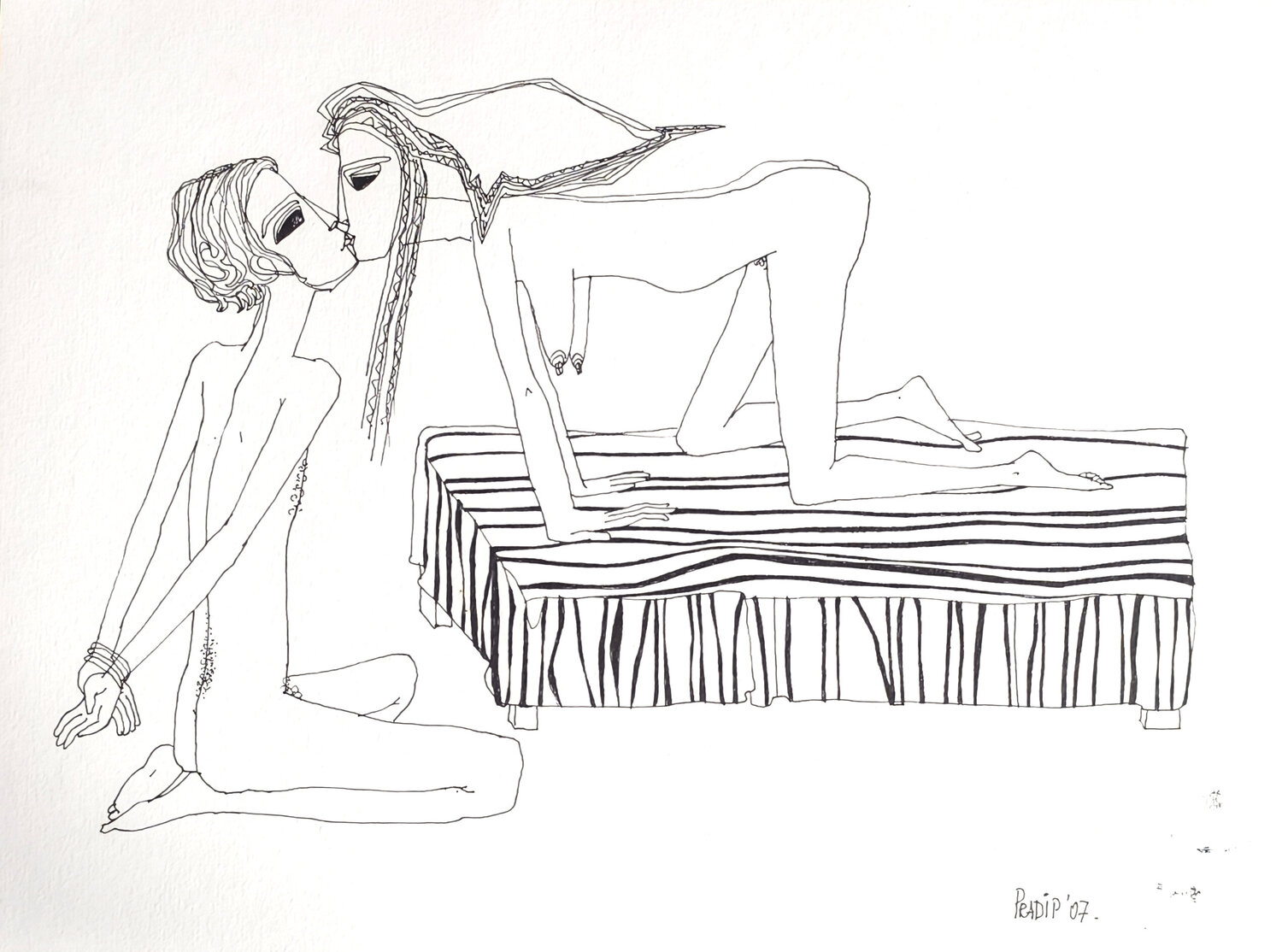 Love-I Pradip Sengupta Drawing for sale