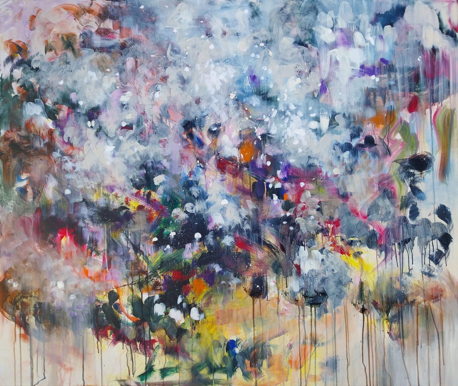 Floraison 1 Luc Andrieux Original painting for sale