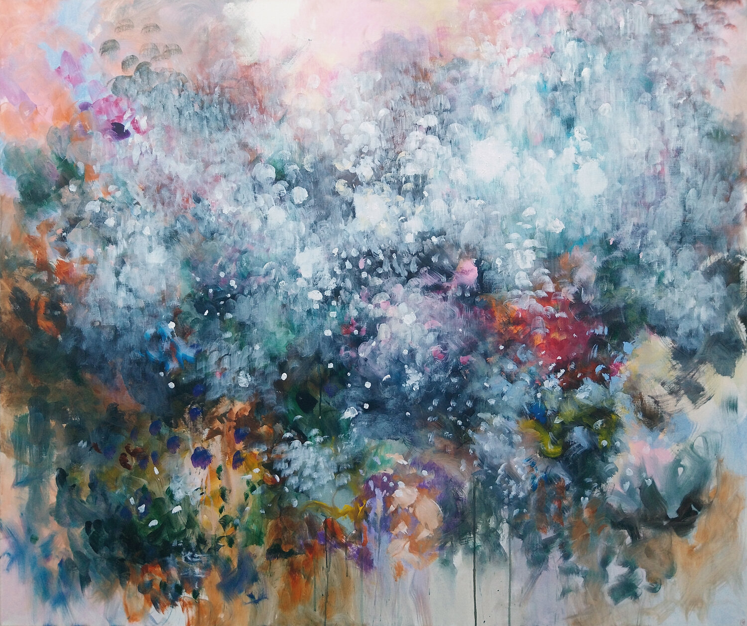 Floraison 2 Luc Andrieux Original painting for sale
