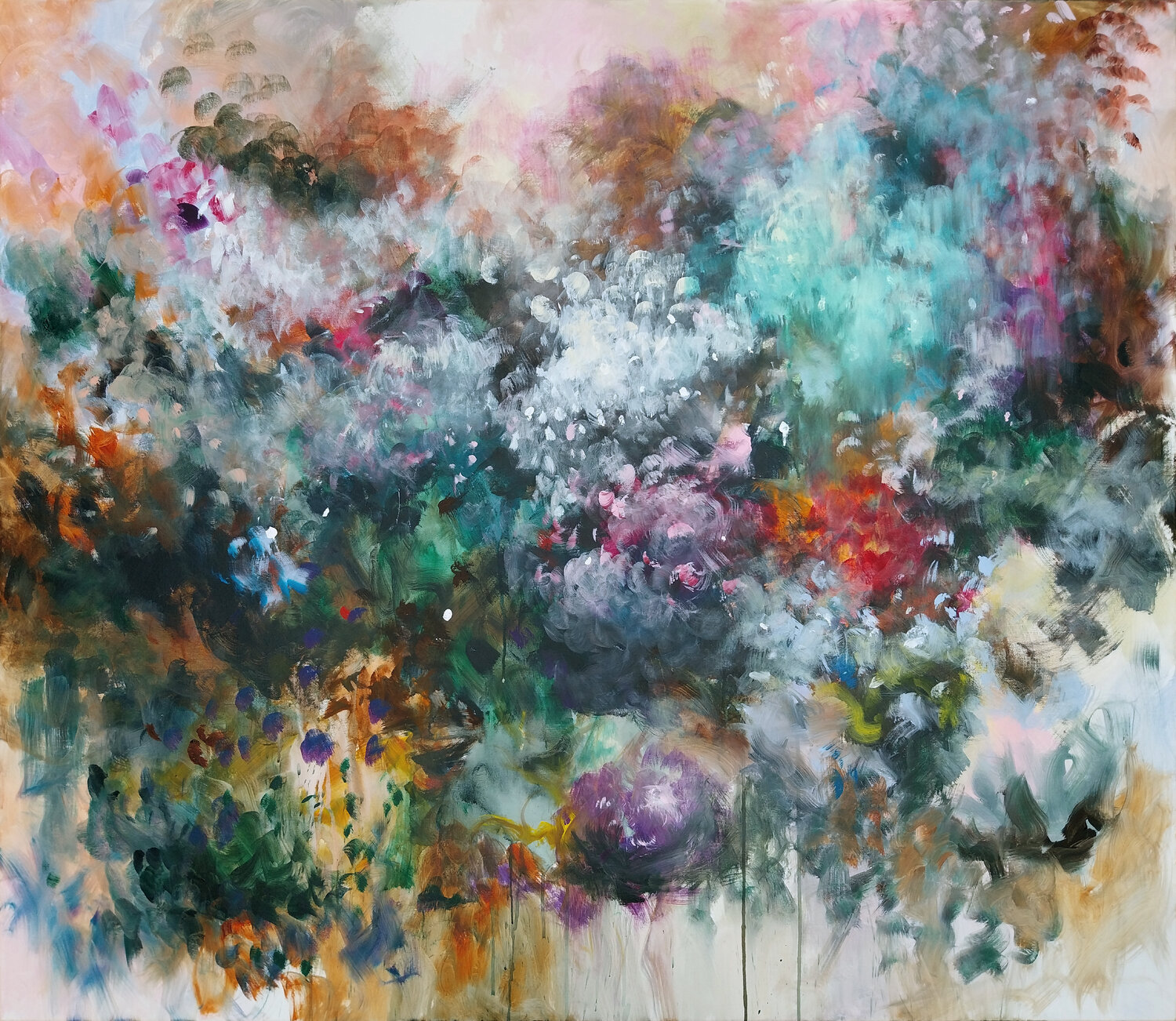 Floraison 2 Luc Andrieux Original painting for sale