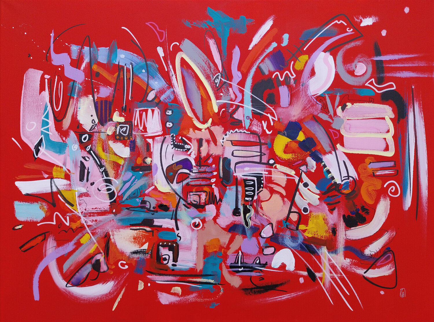 Jungle 3 Luc Andrieux Original painting for sale