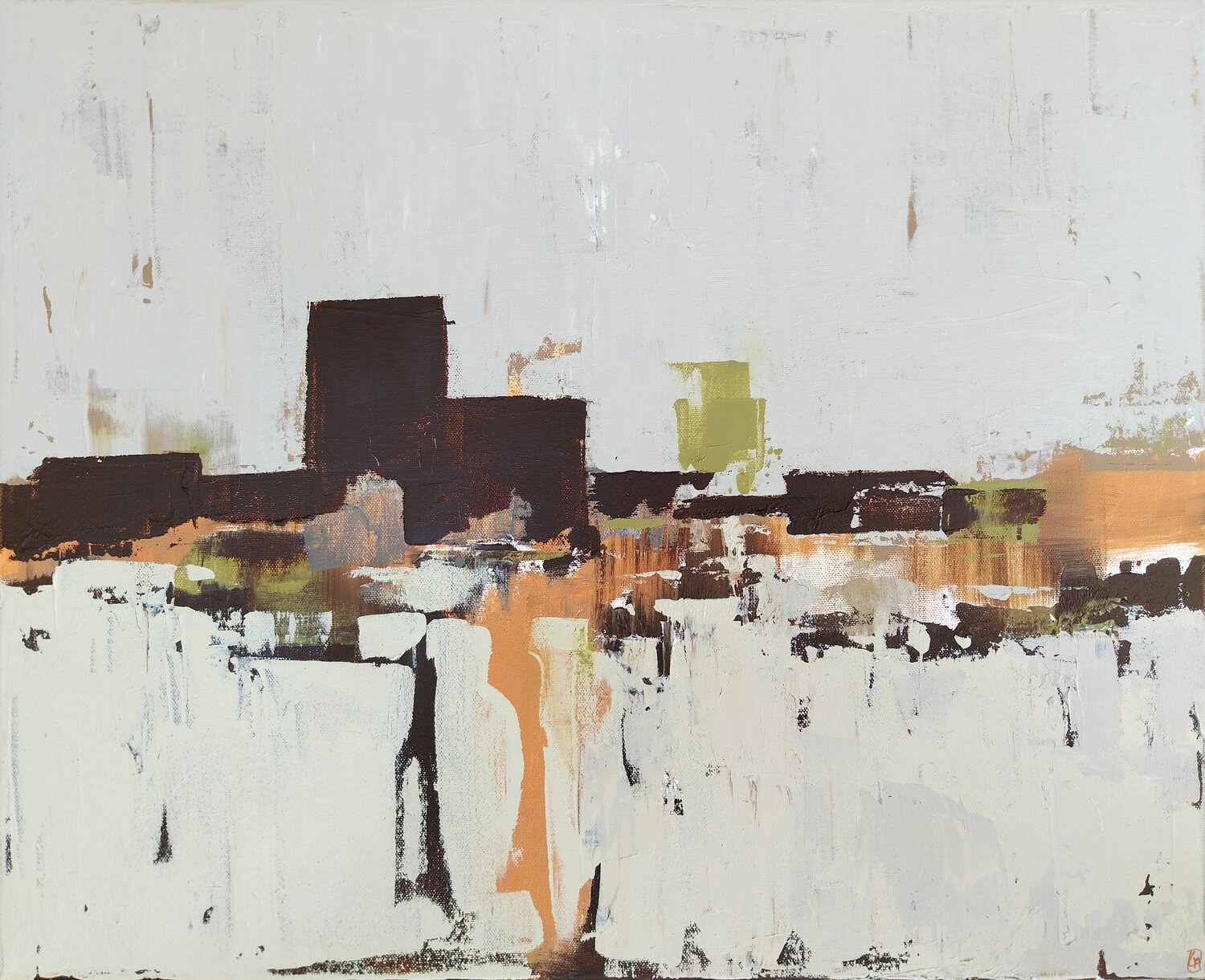 Jardin vivant 3 Luc Andrieux Original painting for sale